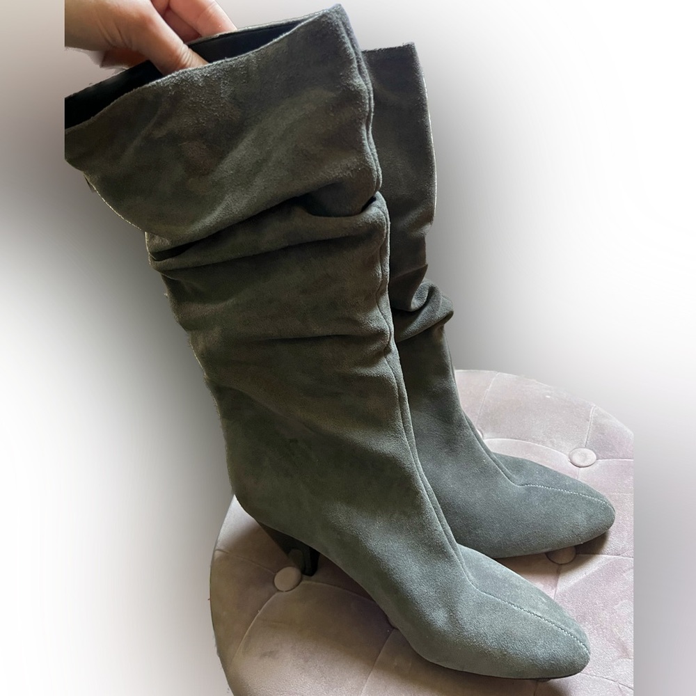 Gray Slouchy Faux Suede Boot - Women Size 12